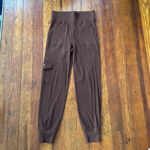 Cafe Brown Ribbed Cargo Jogger